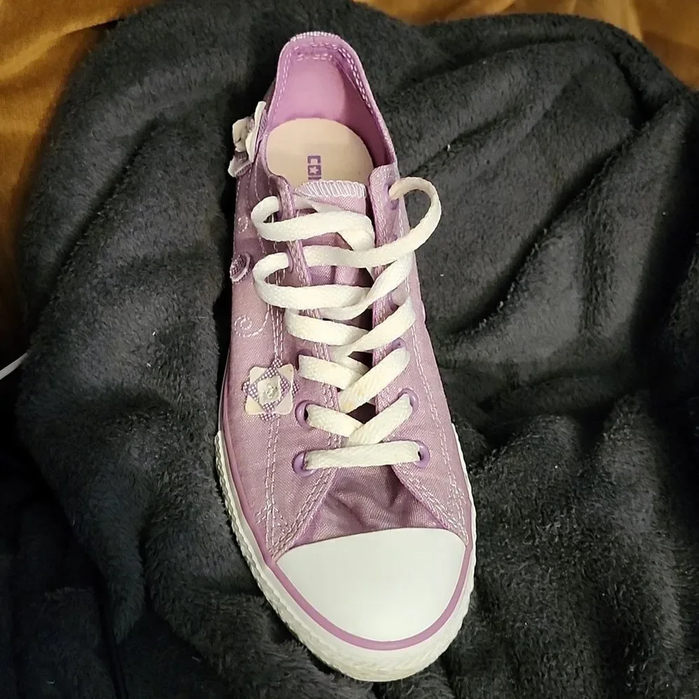 Converse 5 junior purple floral